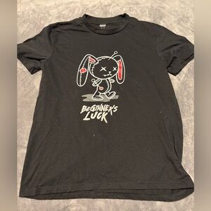 Black Tee with Bunny Graphic